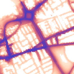 Daytime road noise heatmap for SW18 1AR