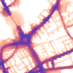 Daytime road noise heatmap for SW18 1AU