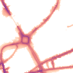 Night-time road noise heatmap for SW18 1AU