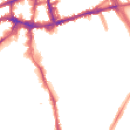 Night-time road noise heatmap for SW18 2AG