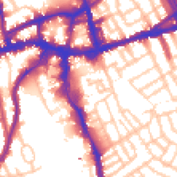 Daytime road noise heatmap for SW18 2AX