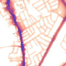 Daytime road noise heatmap for SW18 2BH