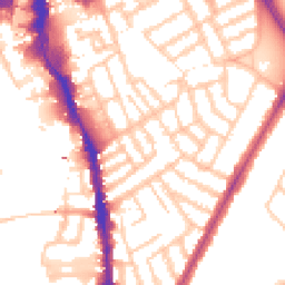 Daytime road noise heatmap for SW18 2BJ