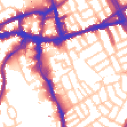 Daytime road noise heatmap for SW18 2JT
