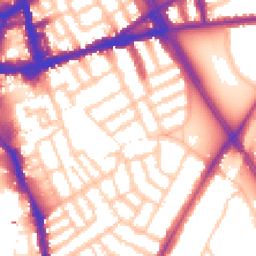 Daytime road noise heatmap for SW18 2NH