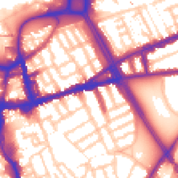 Daytime road noise heatmap for SW18 2QE