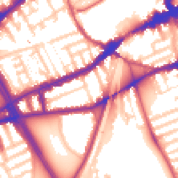 Daytime road noise heatmap for SW18 2SP