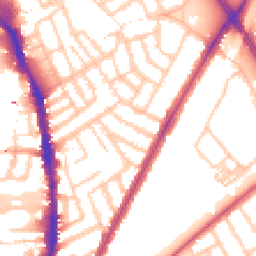 Daytime road noise heatmap for SW18 3AF
