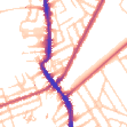 Daytime road noise heatmap for SW18 3EE