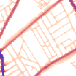 Daytime road noise heatmap for SW18 3HG