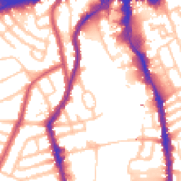 Daytime road noise heatmap for SW18 4AZ
