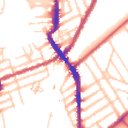 Daytime road noise heatmap for SW18 4ER