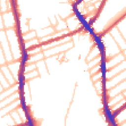 Daytime road noise heatmap for SW18 4RW