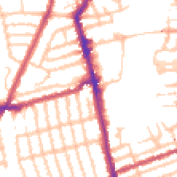 Daytime road noise heatmap for SW18 5AY