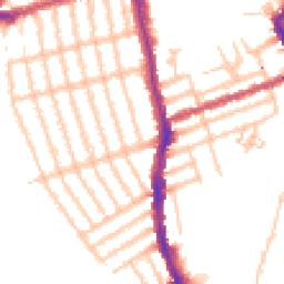 Daytime road noise heatmap for SW18 5PD