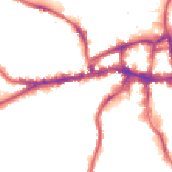 Night-time road noise heatmap for SW18 5SN