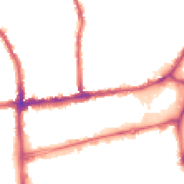 Night-time road noise heatmap for SW19 1BD