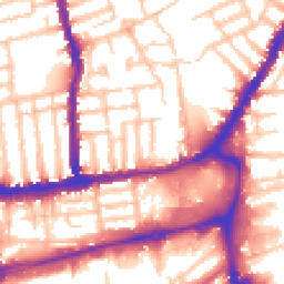 Daytime road noise heatmap for SW19 1BQ