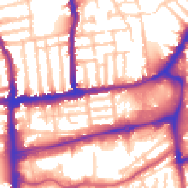 Daytime road noise heatmap for SW19 1DG