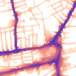 Daytime road noise heatmap for SW19 1DJ