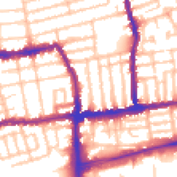 Daytime road noise heatmap for SW19 1JF