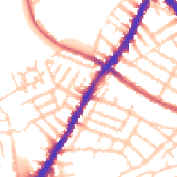 Daytime road noise heatmap for SW19 2AE