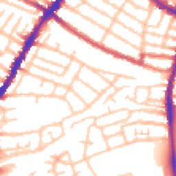 Daytime road noise heatmap for SW19 2HD