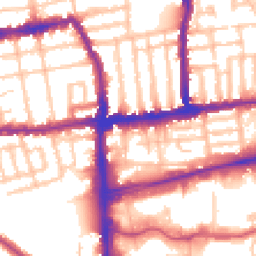 Daytime road noise heatmap for SW19 2XJ