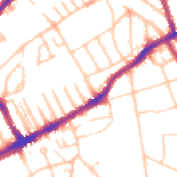 Daytime road noise heatmap for SW19 3PZ