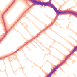 Daytime road noise heatmap for SW19 4ND