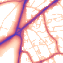 Daytime road noise heatmap for SW19 6BF