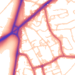Daytime road noise heatmap for SW19 6QQ