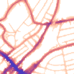 Daytime road noise heatmap for SW19 7AP