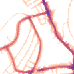Daytime road noise heatmap for SW19 7HL