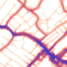 Daytime road noise heatmap for SW19 7QR