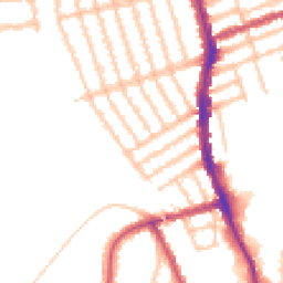 Daytime road noise heatmap for SW19 8BW