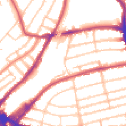 Daytime road noise heatmap for SW19 8JS