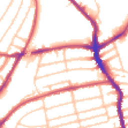 Daytime road noise heatmap for SW19 8JU