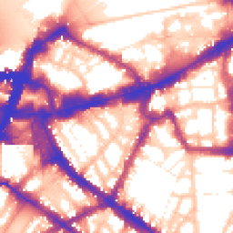 Daytime road noise heatmap for SW1P 1BB