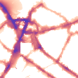 Night-time road noise heatmap for SW1P 1NN