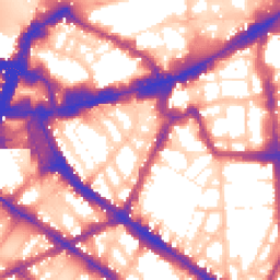 Daytime road noise heatmap for SW1P 1PQ