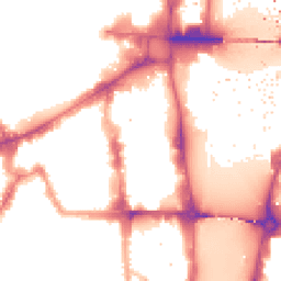 Night-time road noise heatmap for SW1P 3NE