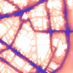 Daytime road noise heatmap for SW1P 4BY