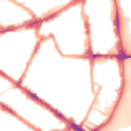 Night-time road noise heatmap for SW1P 4BY