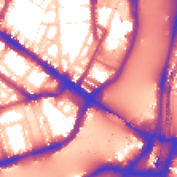 Daytime road noise heatmap for SW1P 4PZ