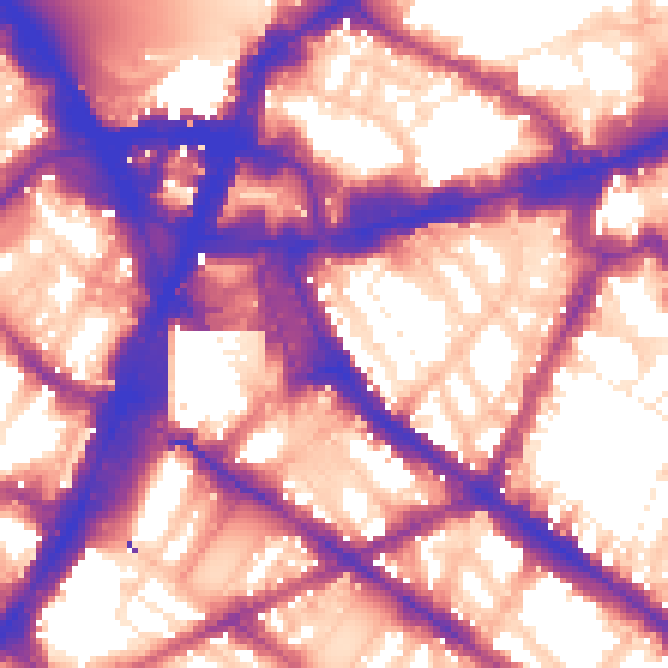 Daytime road noise heatmap for SW1V 1AE
