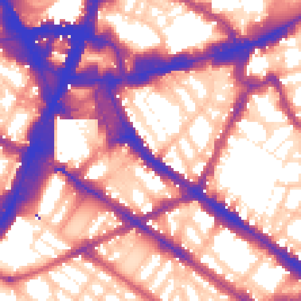 Daytime road noise heatmap for SW1V 1AU