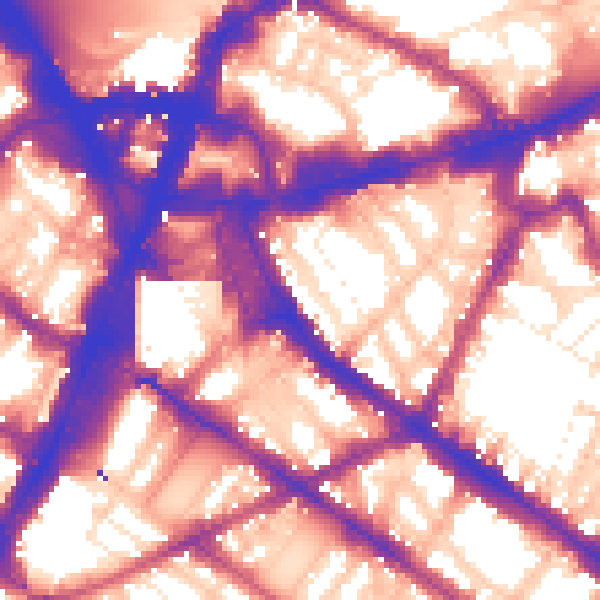 Daytime road noise heatmap for SW1V 1BB