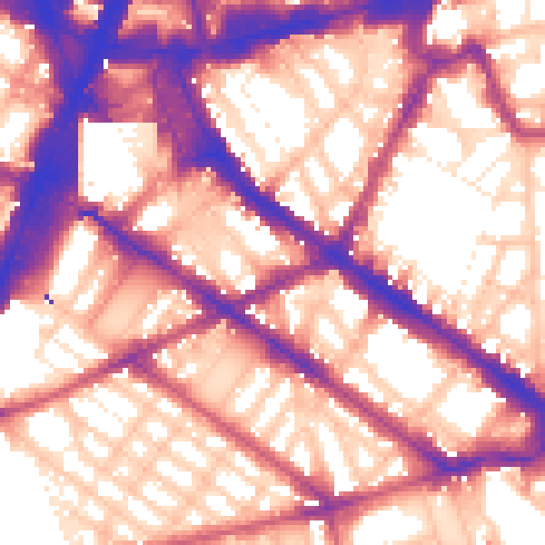 Daytime road noise heatmap for SW1V 1DL