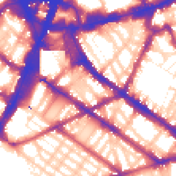 Daytime road noise heatmap for SW1V 1DZ